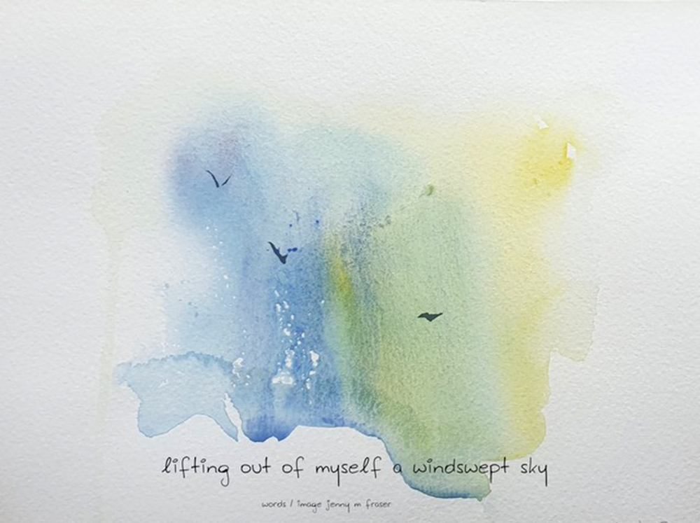 Jenny Fraser lifting out of myself haiga