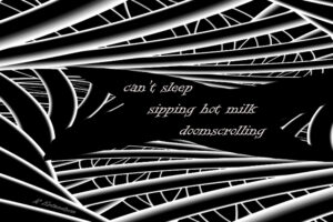 can't sleep haiga by Robert Erlandson