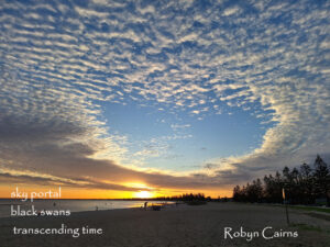 sky portal haiga by Robyn Cairns