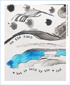 on the cusp haiga by Evonny Harker and Marianne Paul