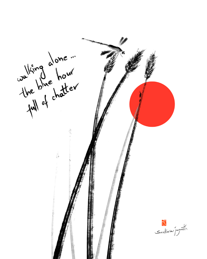 walking alone haiga