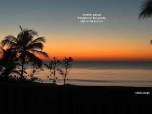 summer sunset haiga by Neena Singh