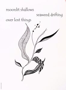 moonlit shallows haiga by C.X. Turner