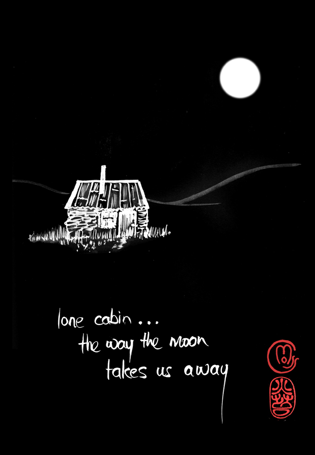 Ron C. Moss haiga Lone Cabin