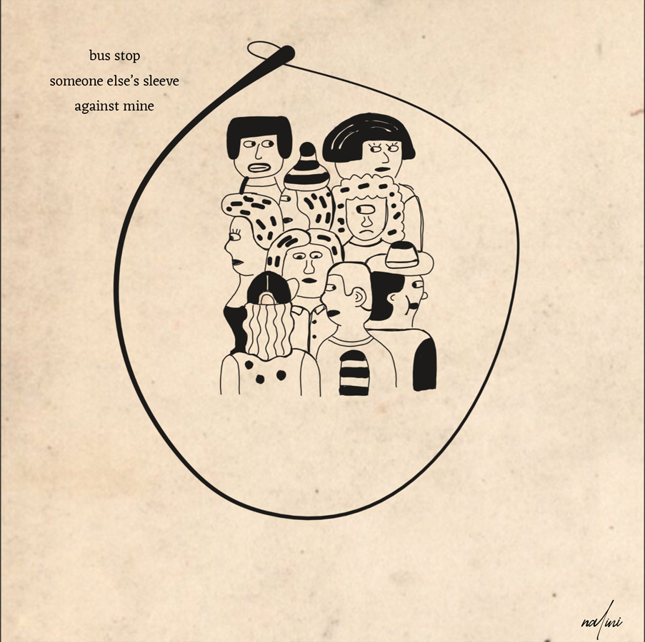 Nalini Shetty haiga of people at bus stop