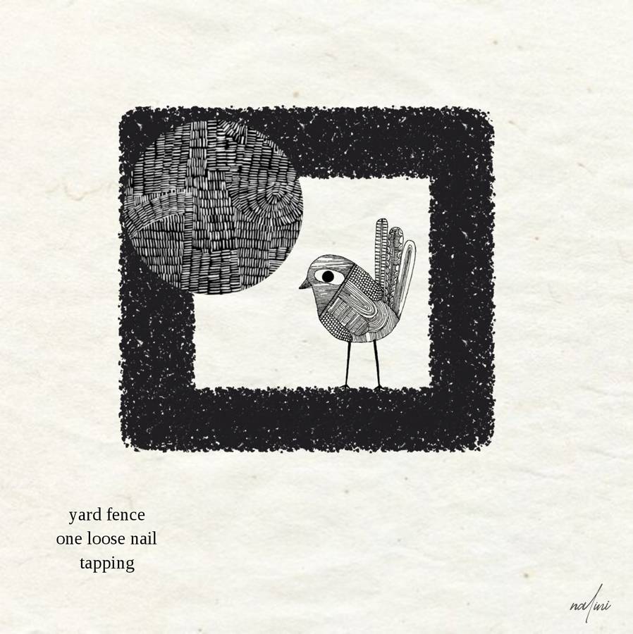 Nalini Shetty haiga of black and white bird